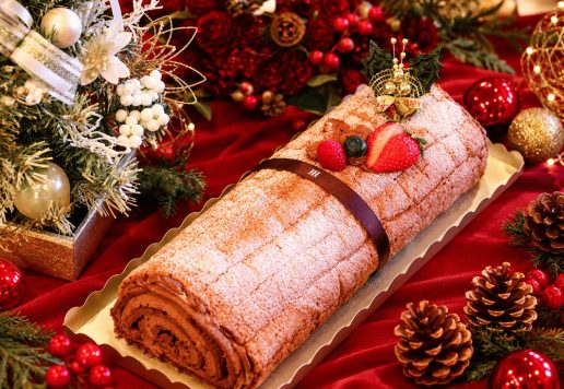 2026年クリスマスケーキご予約受付中。石巻グランドホテル特製ブッシュドノエル（フルサイズ4,800円・ハーフサイズ2,800円）。12月24日・25日お引渡し。